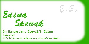 edina spevak business card